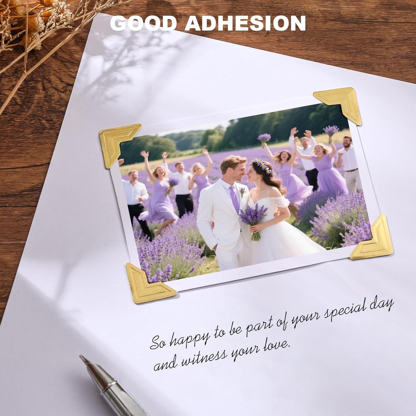 360 Pcs Photo Corners for Scrapbooking, Gold Photo Corner Stickers, Acid Free Picture Corners Self-Adhesive for Scrapbooking, Photo Corners for DIY Scrapbook, Photo Album, Memory Books, Diary