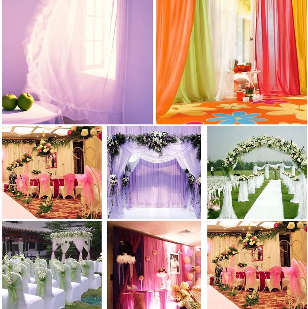 Crystal Organza Fabric Tulle - 16" by 50 Yards Sheer Fabric for Wedding Party Decoration Bridal Shower Tutu Roll Netting Spool Ribbon Wrapping (Gold)