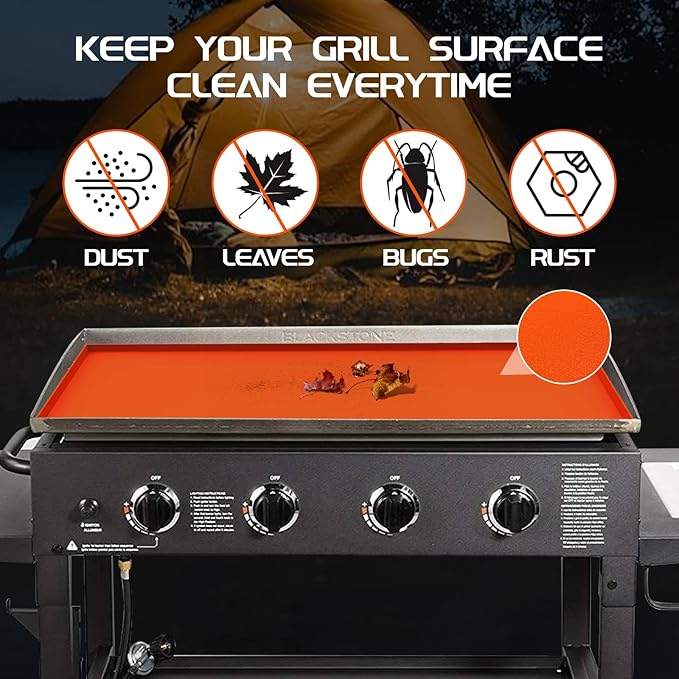Silicone Griddle Mat for Blackstone 36 Inch, Heavy Duty Food Grade Silicone Griddle Cover, Griddle Accessories for Blackstone Grill, All Season Protective Cover (Orange)