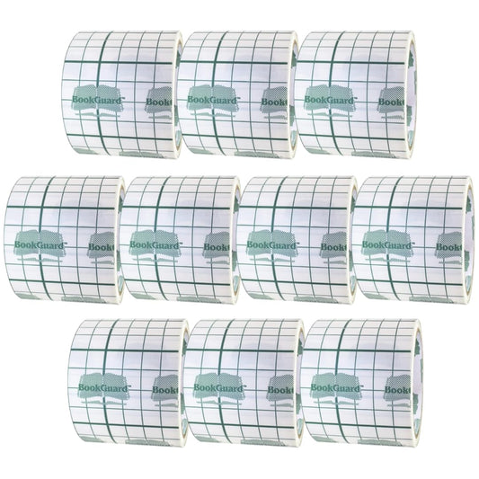BookGuard 3" Vinyl Archival Book Repair Tape for Clear Bookbinding and Book Spine Tape Applications, Clear, Case of 10
