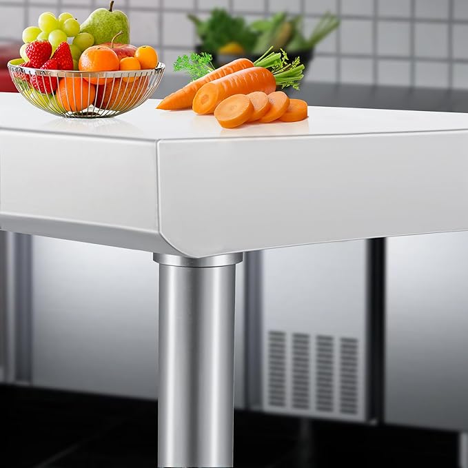 HARDURA Stainless Steel Table with Wheels 24 x 48 Inches Kitchen Prep Table Heavy Duty Stainless Steel Workbench with Aluminium Corner Undershelf NSF 304 Metel Table for Commercial Restaurant
