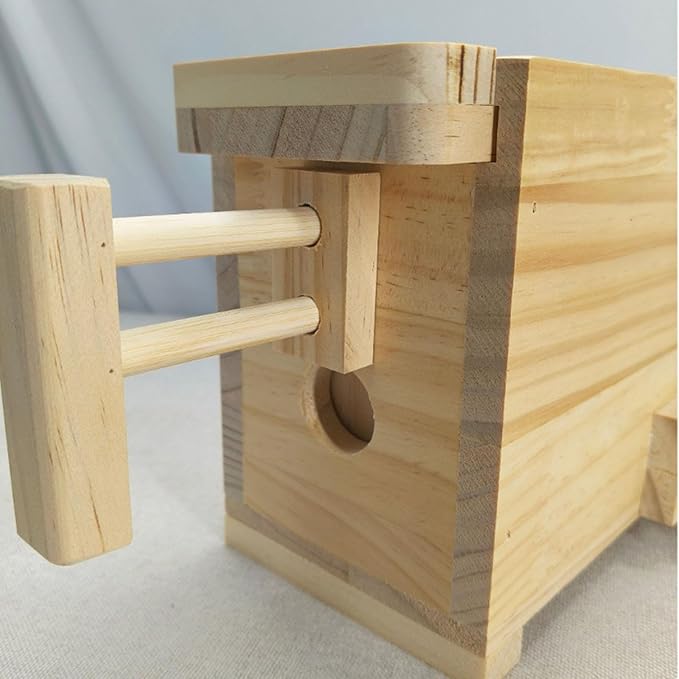 Wooden Bellows with Pipe Air Blower Box Small Traditional Chinese Fire Bellows Hand Operated for BBQ Teahouse Outdoor Cooking