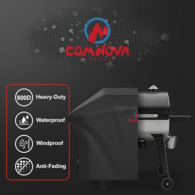 Comnova Pellet Grill Cover for Camp Chef 24 Series - 600D Premium Smoker Cover Waterproof & Heavy Duty for Camp Chef Woodwind 24, Woodwind Pro 24, PG24, PG24WWSB, SmokePro SG24, DLX 24, and More