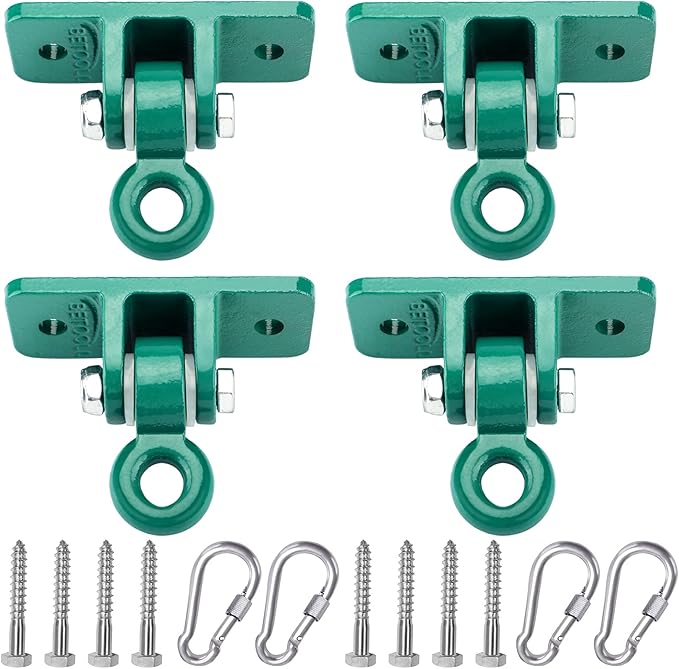BETOOLL Heavy Duty Swing Hanger Set 10000 lb Capacity for Indoor Outdoor Playground Swing Sets Pack of 4 Green