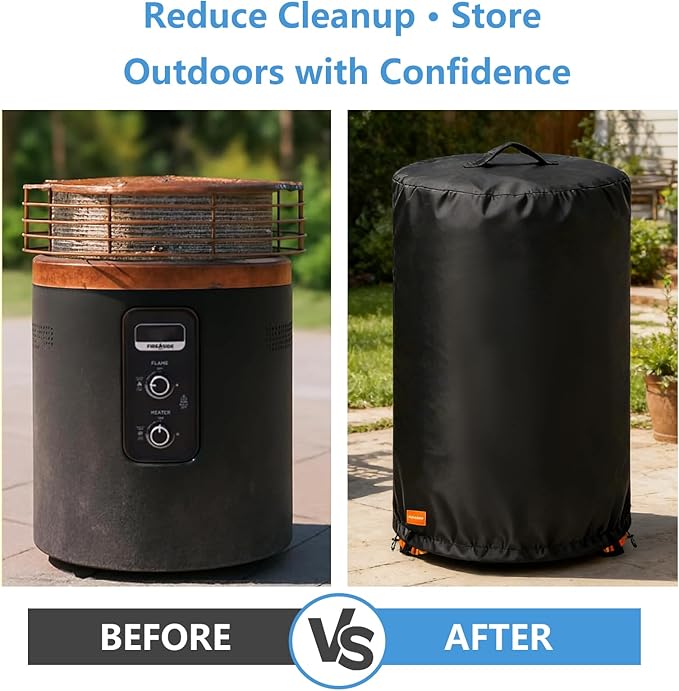 Cover for Ninja Fireside 360 Fire Pit,Outdoor Heavy Duty 600D Waterproof Cover for Ninja Fireside 360 Outdoor Heater,Designed with Buckles and Drawstring to Fix,Fits Ninja Fireside 360 Firepit