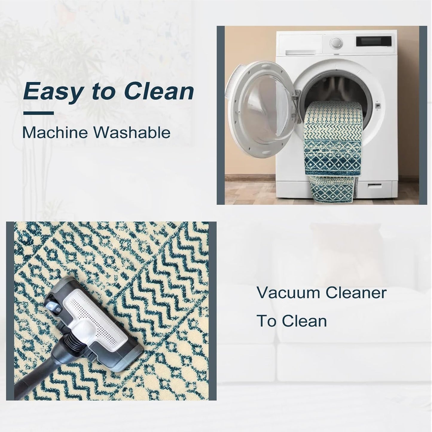 Machine Washable Area Rugs, 2x5 Kitchen Runner Rug Non Slip,Low Pile Non-Shedding Indoor Front Door Rug Carpet for Bedroom Kitchen Entryway Laundry Room