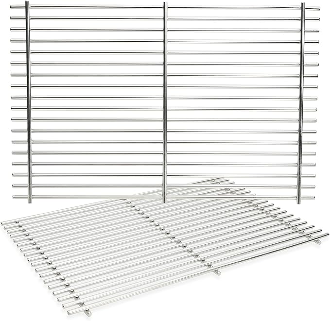 J&YNBBQ Grill Grate Replacement for Weber Genesis 300 Series – 19.5" 7mm Stainless Steel Cooking Grates for E-310, E-320, E-330, S-310, S-320, S-330, Replaces Weber 7528 & 7524 (2 Pack)