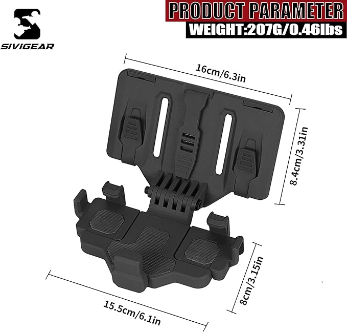 Tactical Phone Holder Available in Full Size Plate Carrier Phone Mount Adjust Nylon Molle Phones Holder for Tactical,Car,Office (Black)