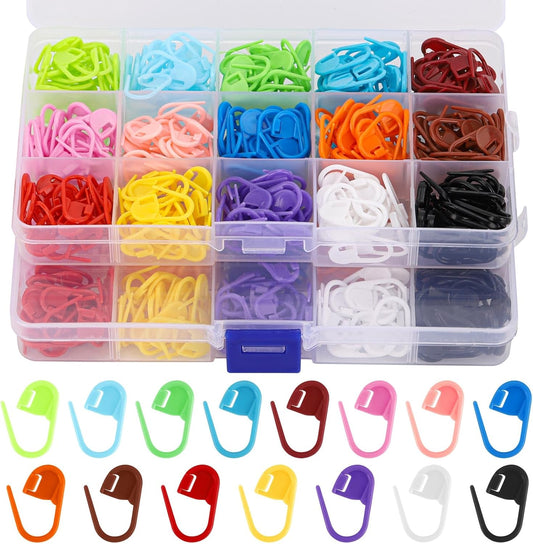 600Pcs Stitch Markers for Crocheting,15 Colors Crochet Stitch Markers for Knitting and Crafting