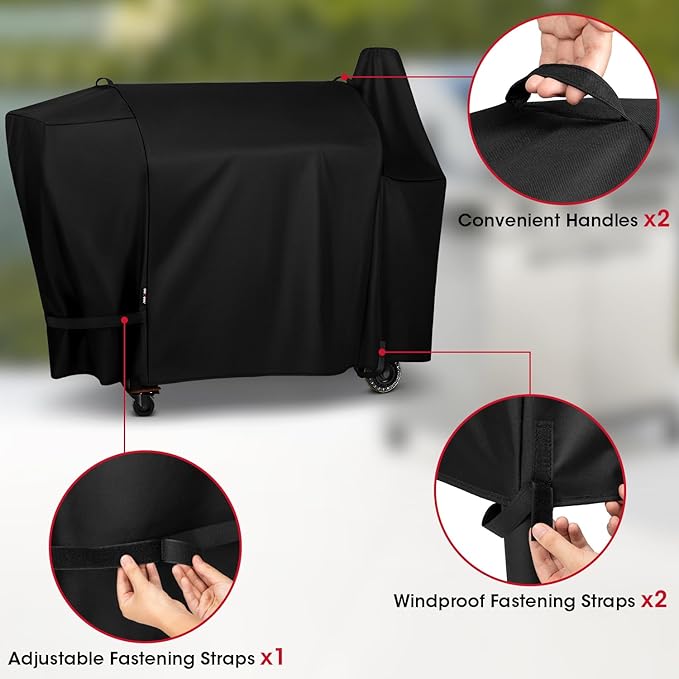 Unicook Pellet Grill Cover for Pit Boss Austin XL, Heavy Duty Waterproof Wood Pellet Smoker Cover Compatible with PB Rancher XL, 1000/1100 Pro Grills, Fade Resistant Outdoor BBQ Protector