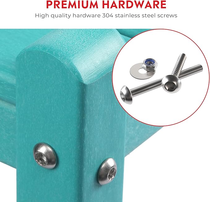 Costaelm Outdoor Side Table, 2-Tier Small Patio Coffee Tables for Outside, Outdoor End Tables for Patio, Adirondack Side Table for Outside, Outside Table for Pool, Porch, Garden, Turquoise