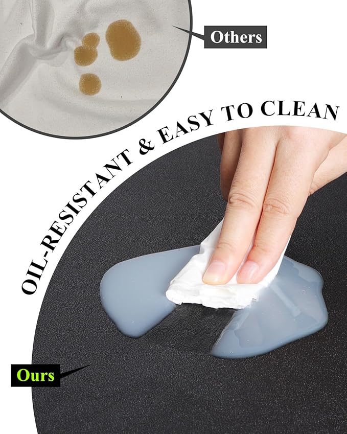 Black Plastic Table Cover Protector, 42" x 96" Waterproof Easy Flat PVC Desk Pad Mat, 1.5mm Thick Rectangle Vinyl Table Top Protector for Dining Room Table, Office, Dresser