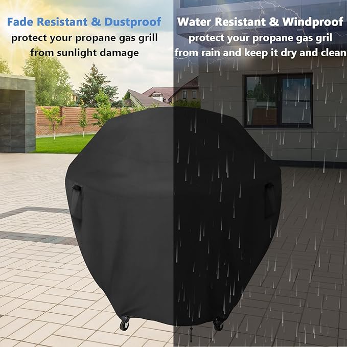 Gas Grill Cover for 30" Cuisinart CGG-999, Waterproof 360 XL Griddle Cover for Outdoor Gas Griddles, Heavy Duty Round Grill Covers for Cuisinart Gas Grills,40" x 44" x 45"