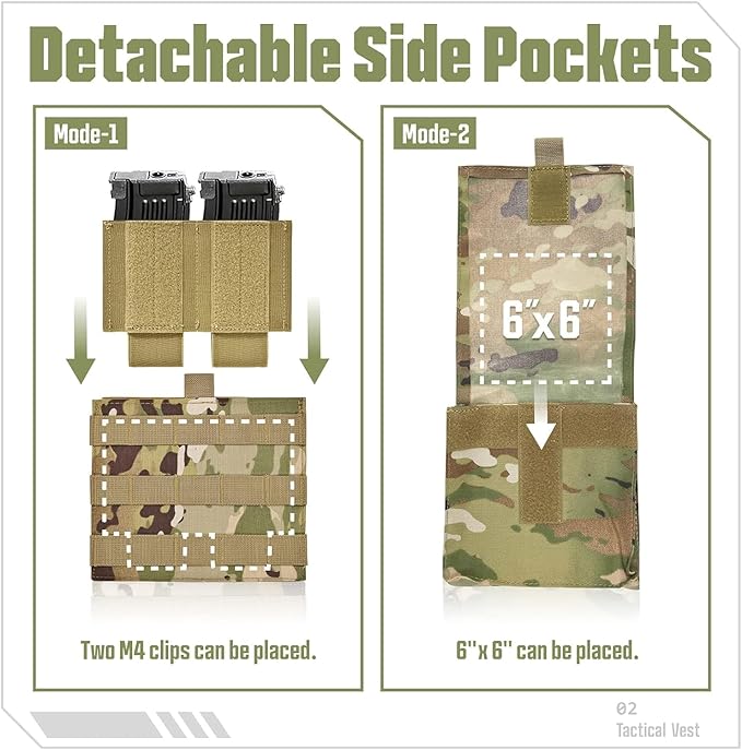 GFIRE Tactical Vest - Airsoft Lightweight Modular 3D Breathable Quick Release Vest, Adjustable Tactical Gear for Training