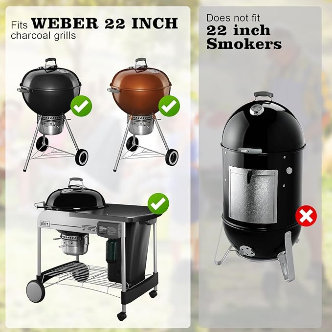 Replacement Cooking Grate, Fits 22 inch Weber Charcoal Grills (22" Original Kettle and Original Kettle Premium, Master-Touch, Bar-B-Kettle, Performer), Silver