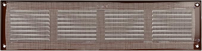 Repa Market Air Vent Cover 16x4 Inch (Outer Dimensions) Brown Galvanized Steel Louvered Grill Cover with Mesh Screen/Wall or Ceiling Vent/HVAC Register for Indoor and Outdoor Ventilation