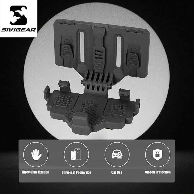 Tactical Phone Holder Available in Full Size Plate Carrier Phone Mount Adjust Nylon Molle Phones Holder for Tactical,Car,Office (Black)