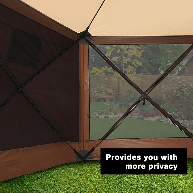 MASTERCANOPY Wind Screen Side Panel with Window for 10x10 Escape Screen Shelter Canopy Tent - Weatherproof, UV Resistant Sun Shade Attachment Accessory (Coffee Brown, 1 Pack)