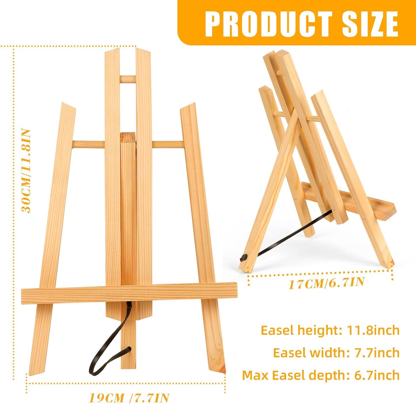 10 Pack 11.8" Wooden Easel, Easel Stand for Painting, Tabletop Easel for Artist/Students/Beginners, Portable Canvas Photo Picture Sign Holder