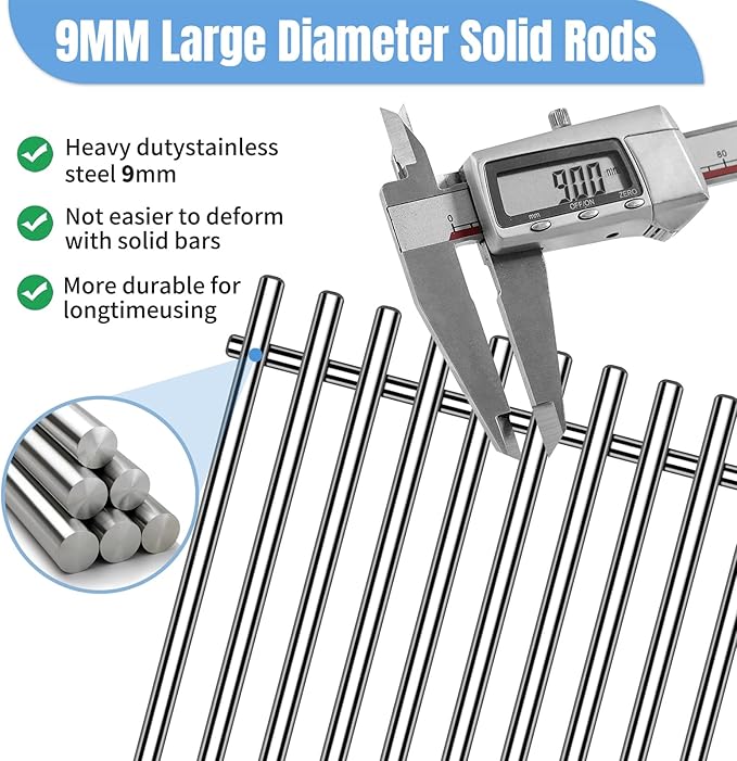 Htanch15inch 7522 Stainless Steel 9mm Cooking Grid Grates for Weber 7523 Genesis Silver A, Spirit E-200,Spirit 500,Spirit 210 (2007-2012) Gas Grills