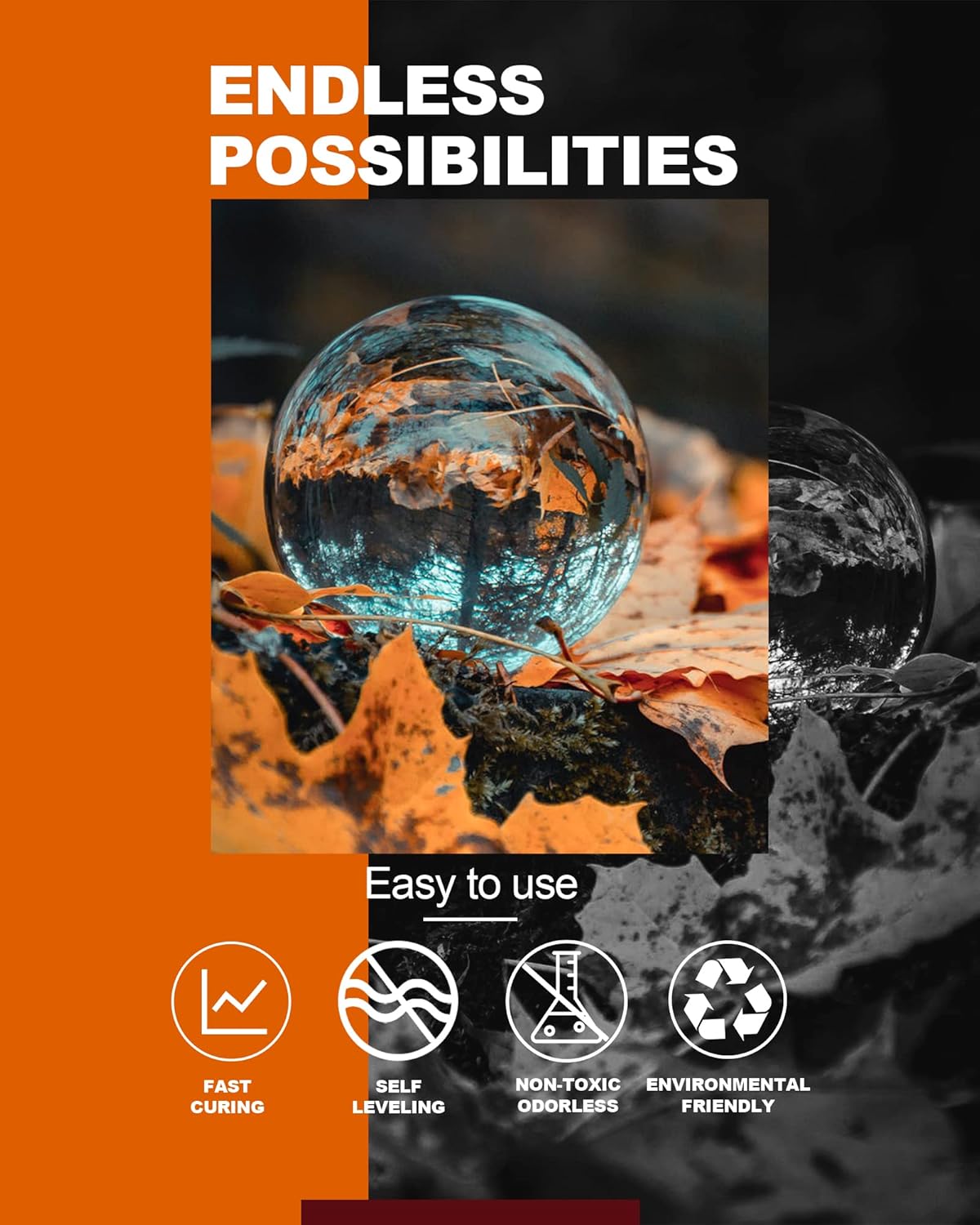 Epoxy Resin Crystal Clear Kit, Super Anti-Yellowing Craft Resin Epoxy 32OZ(16OZ Resin and 16OZ Hardener) for Art, Jewelry Making, Casting, Silicone Molds,Craft,Pigment by Puduo