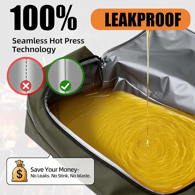 BBQ Blanket for Resting Meat, Leak-Proof Insulated Meat Resting Bag, 270° Top Opening for Large Briskets, Turkey, Washable Smoker Accessories Gift for Men or BBQ Lovers - 21in