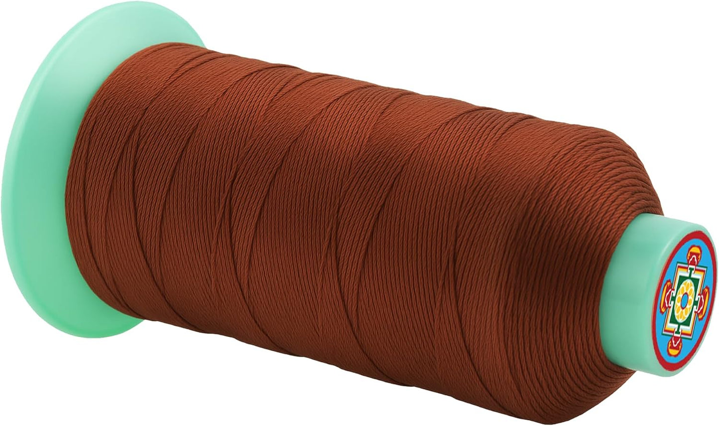 Mandala Crafts Size 277 840D T270 Bonded Nylon Thread Copper Brown Heavy Duty Sewing Threads - 800 YDs Tex 270 Thread for Leather, Jeans, Weaving, Outdoor Marine Upholstery Threads