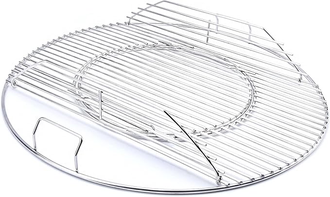 GasSaf Grill Grates Replacement for Weber 8835, 22.5 inch Charcoal Grills, Kettle, Performer, Master-Touch and Others, 21.5 Inches Gourmet BBQ System Hinged Stainless Steel Cooking Grate Grids