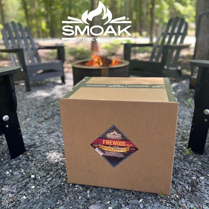 Smoak Firewood - Kiln Dried Premium Oak Firewood (Includes Firestarter) (Large (16inch Logs) 60-70lbs)