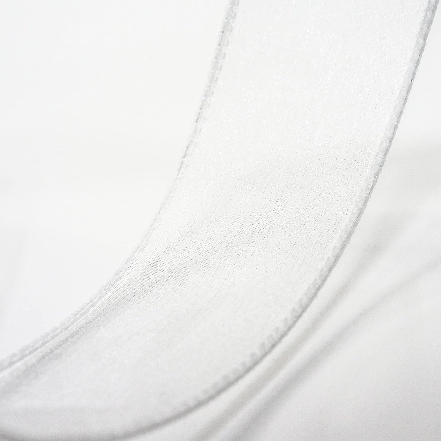 CT CRAFT LLC Sheer Organza Wired Ribbon 1.5" x 50Yards White for Wedding Chair Bow Flora Bouquet Gift Wrapping Christmas Tree Home Decor Wreath