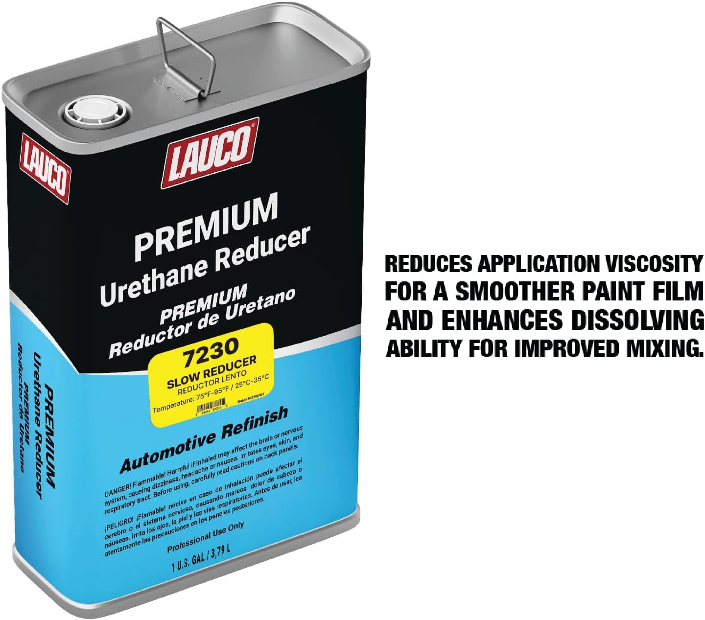 Slow Urethane Grade Reducer (7230), 1 Gallon, 75°F - 95°F﻿﻿ ﻿- For Automotive Paint and Industrial Paint Use - High Performance Automotive Grade﻿