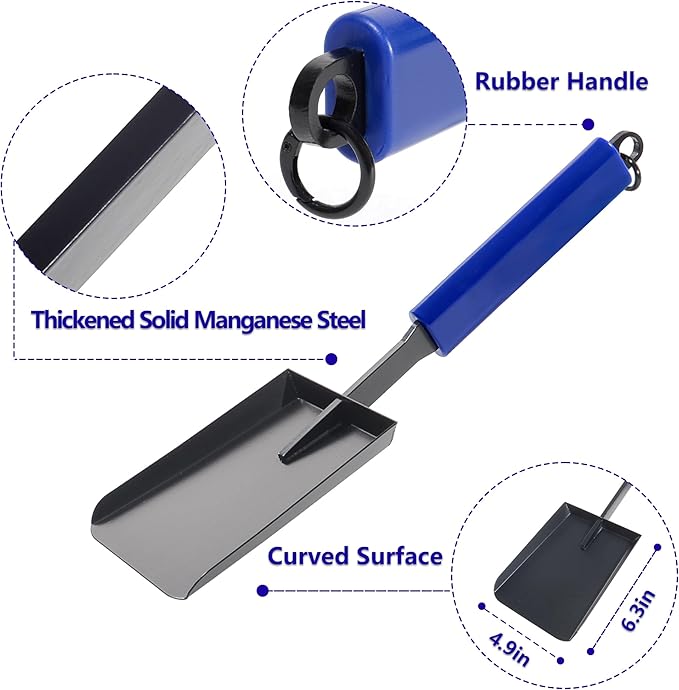 15in Fireplace Ash Shovel for Fire Pit & Indoor Fireplace - Solid Iron Gardening Shovel