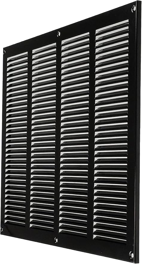 Repa Market 2-Pack Air Vent Cover 16x12 Inch (Outer Dimensions) Black Galvanized Steel Louvered Grill Cover with Mesh Screen/Wall or Ceiling Vent/HVAC Register for Indoor and Outdoor Ventilation