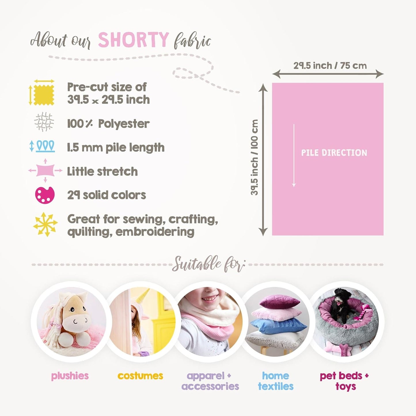 kullaloo Minky Fabric | Bundle: 4 Precut Pieces Solid Minky Plush Fabric for Sewing | 39.5x29.5 Each | for Plushies, Baby Blankets, Pillows, Dog Beds, Apparel | Greatest Hits Colors Minky Fabric Pack