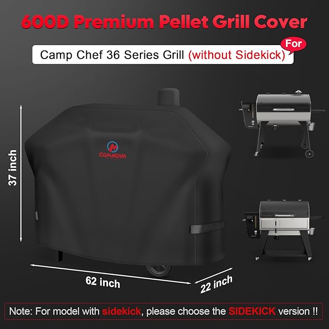 Comnova Pellet Grill Cover for Camp Chef 36 Series - 600D Premium Smoker Cover Waterproof & Heavy Duty for Camp Chef Woodwind 36, Woodwind Pro 36, PG36, SmokePro LUX 36, SmokePro SGX 36, and More
