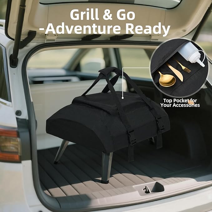NOELIFE Pizza Oven Cover for Ooni Koda 16, Accessories for Ooni 16, Waterproof Pizza Maker Carry Cover with Top Pocket for Attachments, with Straps in the Bottom for Fixation (Oven Not Included)