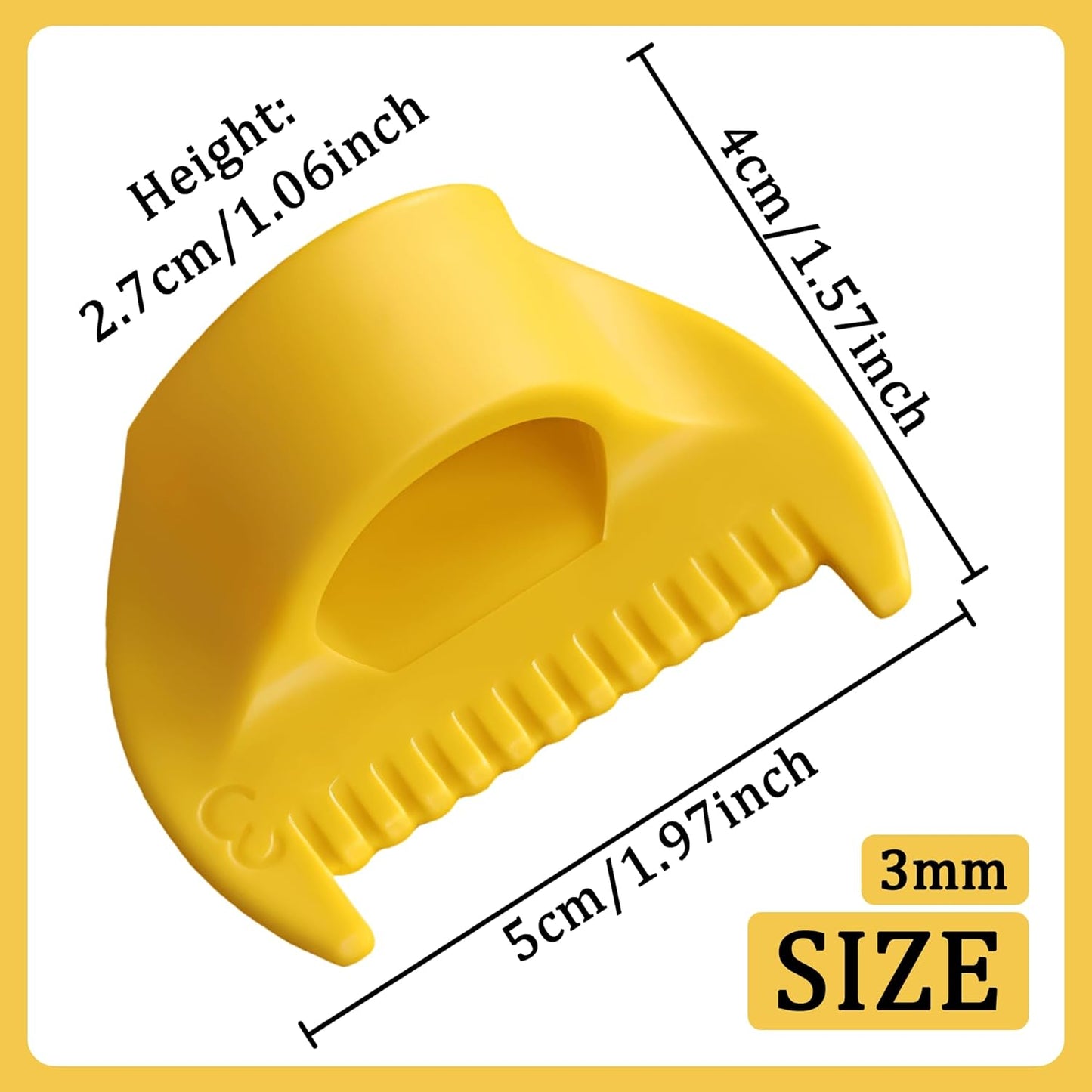 2 PCS 3mm Edge Lock Seam Guide, Mini Sewing Finger Ruler for Hand Sewing, DIY Sewing Kit Tool, Sewing Needle Gauge Measuring Guide, Yellow