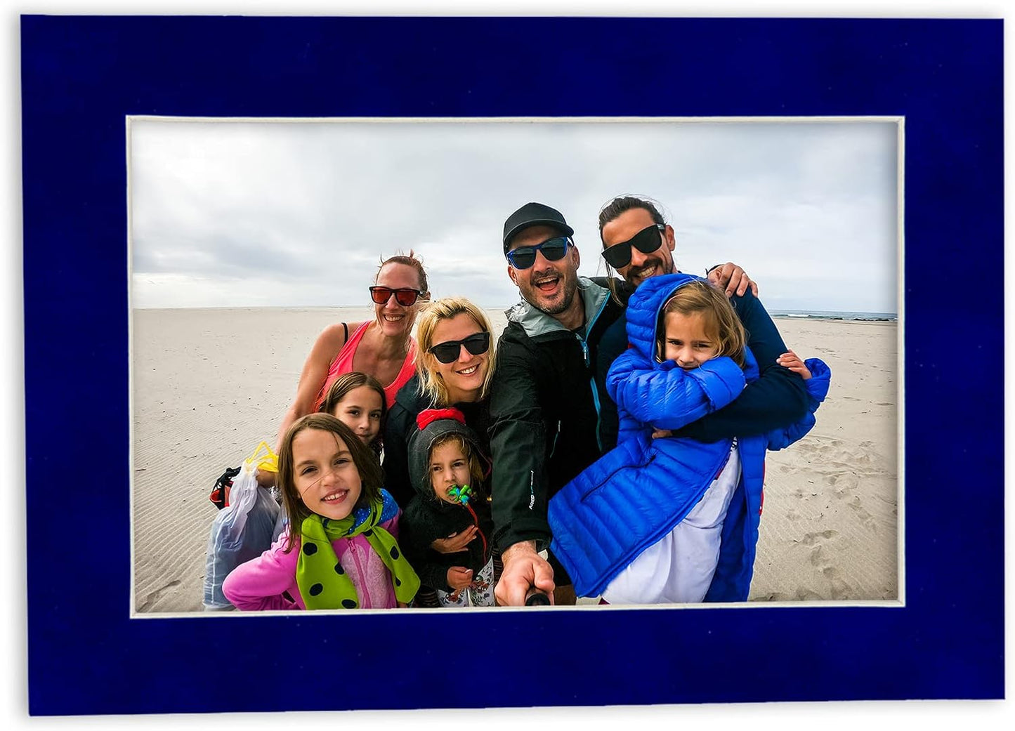 11x14 Mat Bevel Cut for 8.5x11 Photos - Acid Free Royal Blue Suede Precut Matboard With Backing Board and Crystal Clear, Self Seal Mat Bag - For Pictures, Framing - 4-ply Thickness