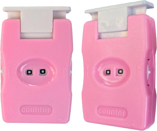 2 Pieces Knitting Counter, Needle Marking Tool, Plastic Knit Counter, Knitting Stitch Counter, Pink