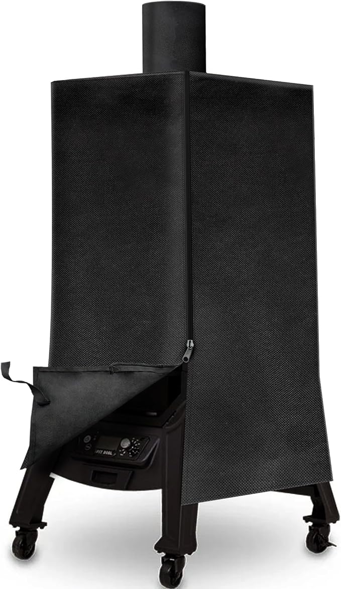 Smoker Cover for Pit Boss 3 Series Vertical Grill PBV3P1 PBV3D1 PBV3G1 Outdoor Wood Pellet Waterproof Zipper 600D Heavy Duty BBQ Grilling Accessory 73351