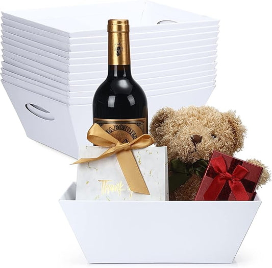 Amyhill 12 PCS Baskets for Gifts Empty Baskets Bulk with Handle Small Gift Bags for Christmas, Thanksgiving Wedding Birthday Party Wrapping Gift