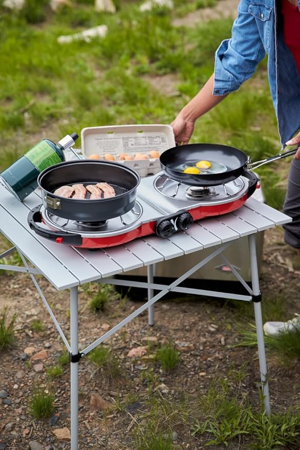 Coleman Fold ‘N Go 2-Burner Propane Stove, Dual Adjustable Burners with 20,000 BTUs of Power & InstaStart Ignition, Great for Camping, Tailgating, Grilling, & More