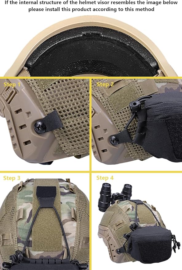 Tactical NVG Battery Pouch Helmet Mounted, Counter Weight Pouch GP Balance Retention for Fast MK1 PJ Airsoft Helmet