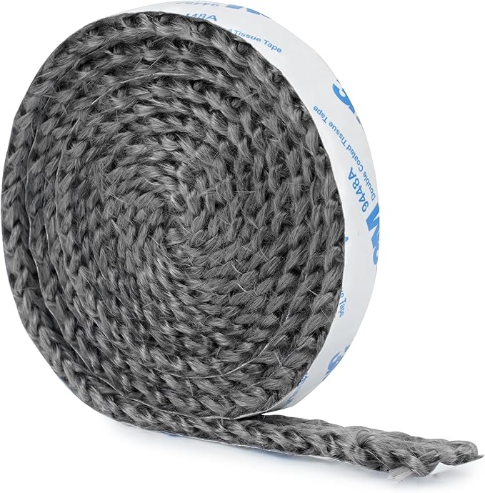 Stanbroil High Temperature Fiberglass Gasket Tape, 5/8" Width, 1/4" Thick, 72" Length, Self-Adhesive, Flat Gasket for Stoves and Fireplaces