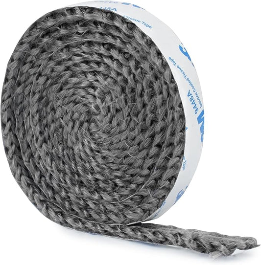 Stanbroil High Temperature Fiberglass Gasket Tape, 5/8" Width, 1/4" Thick, 72" Length, Self-Adhesive, Flat Gasket for Stoves and Fireplaces
