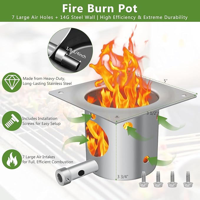 Wood Pellet Grill Parts Replacement for Traeger & Pit Boss, Auger Motor, Grill Induction Fan Kit, Fire Burn Pot, Hot Rod Ignitor with Fuse