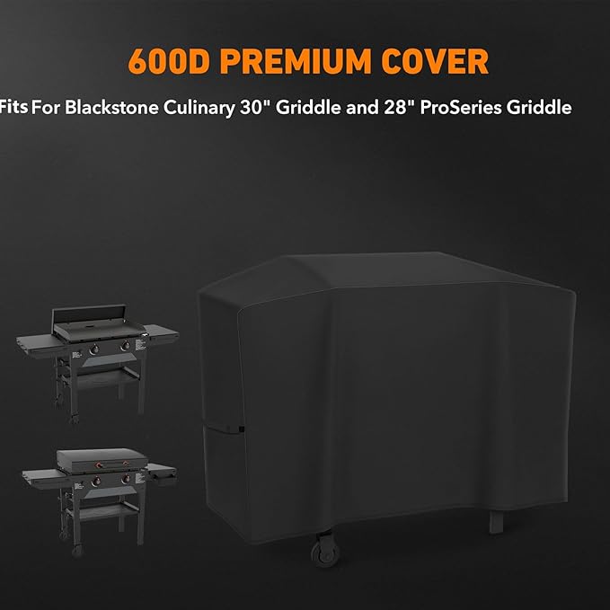 600D Polyester Cover compatible with Blackstone Culinary 30" Griddle 1901 1934 2092 2163 compatible with Blackstone 28" ProSeries Griddle 1785 1855 1858 1886 1962 2007 2080 2152 2342 with Straps