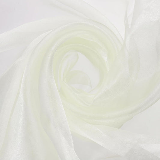 MECCANIXITY Iridescent Sheer Organza Fabric, 2 Yards x 59 Inches Solid Holographic Shiny Fabric Organza Cloth for Wedding, Curtains, Costume, Photo Background, Beige