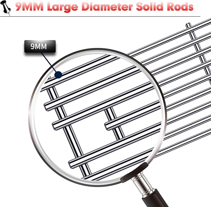 9MM 16517 Grill Grates Replacement for Bull Grill Replacement Parts, BBQ Bull Angus 4 Burner 47628 47629, Steer Premium 69008, Lonestar 87049, Bull Outlaw 26038 26039, Stainless Steel Grids