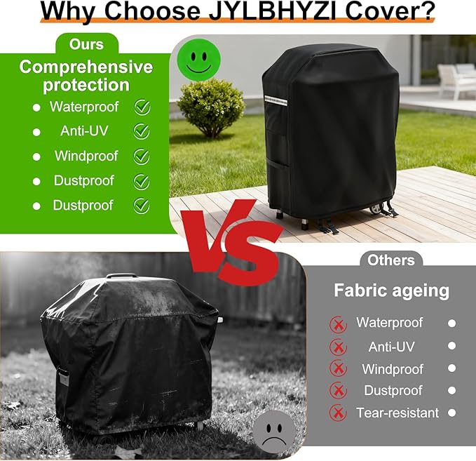Grill Cover for CharBroil Bistro Pro Electric Grill Griddle,Heavy-Duty 600D Waterproof BBQ Griddle Cover with White Reflective Handles for Char-Broil Models 25302145 25302146